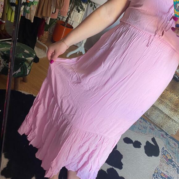 Abercrombie & Fitch Maxi Dress Lilac Pink Size Medium Tall - Picture 5 of 6